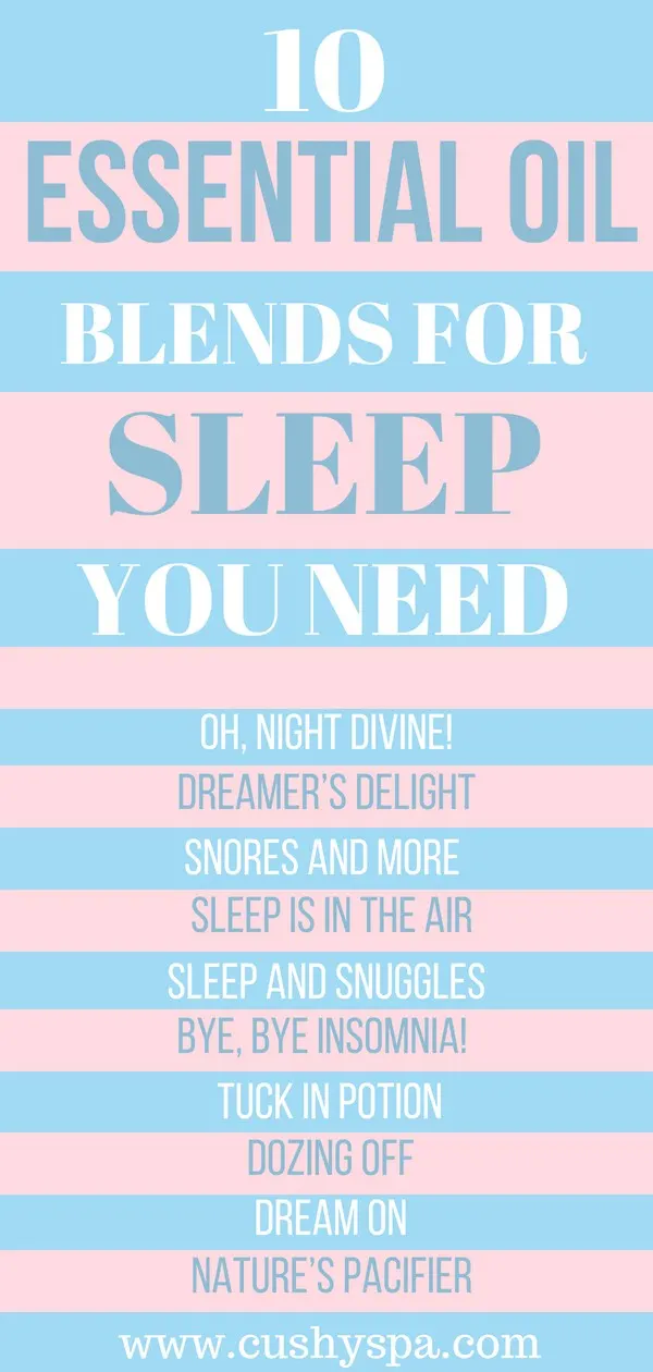 10 essential oil blends for sleep infographic