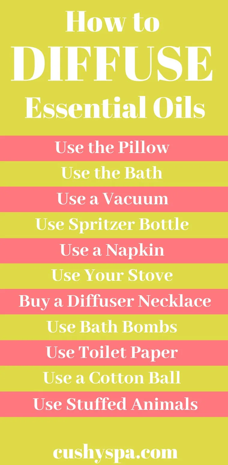 how to diffuse essential oils without a diffuser infographic