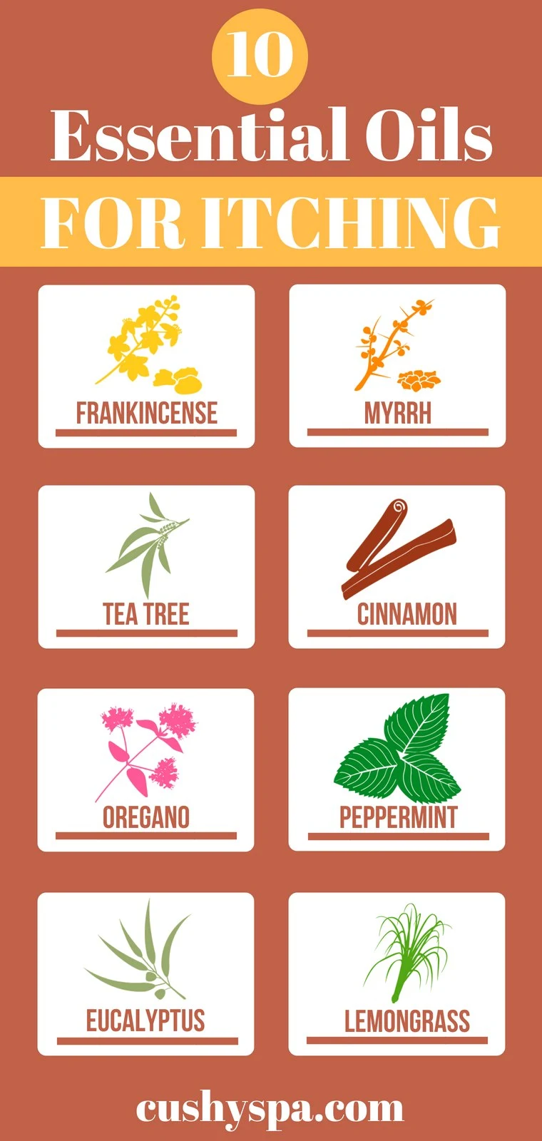 essential oils for itchiness infographic