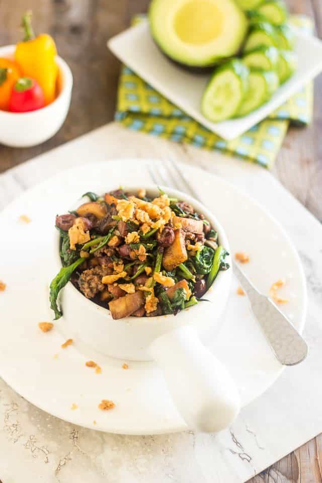 Ground Beef and Spinach Skillet