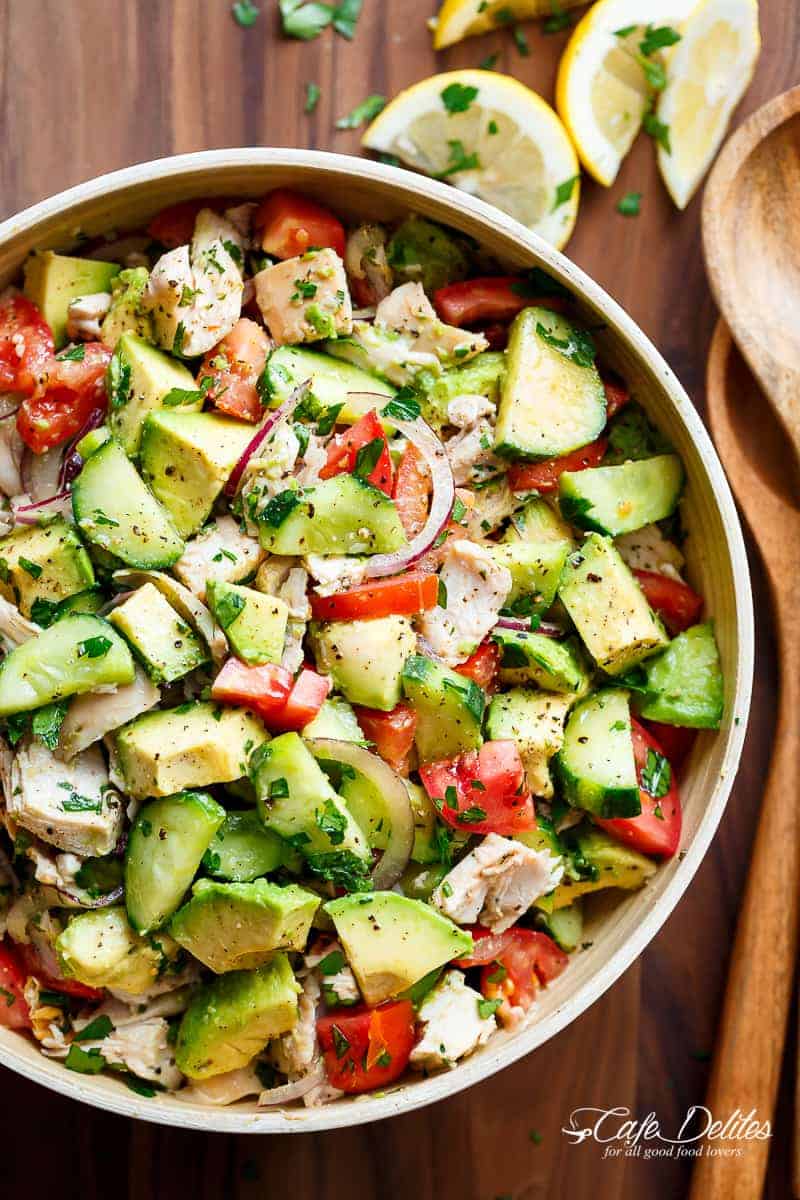 Chicken Cucumber Avocado Salad