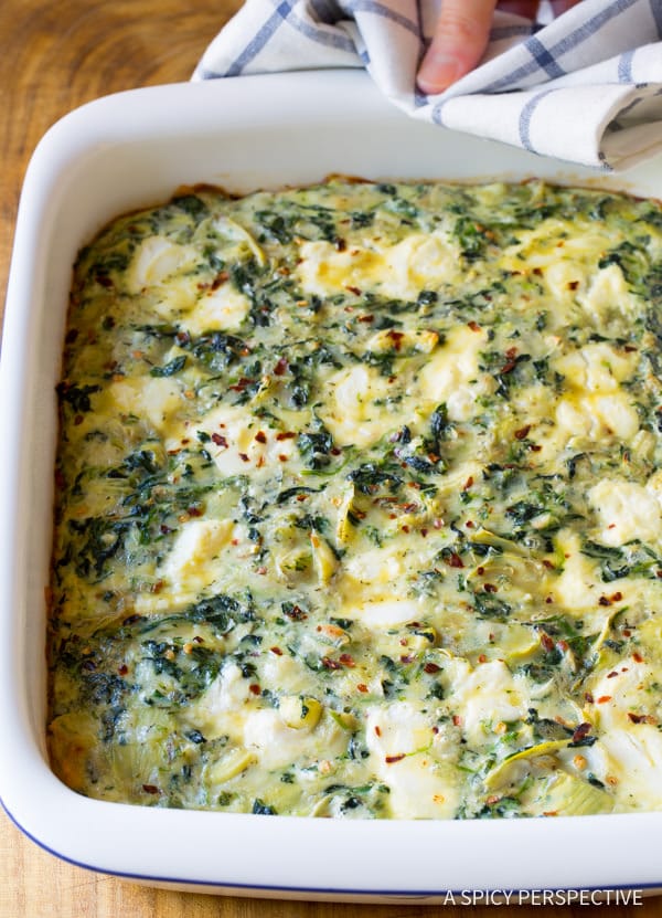 Spinach Artichoke Egg Casserole