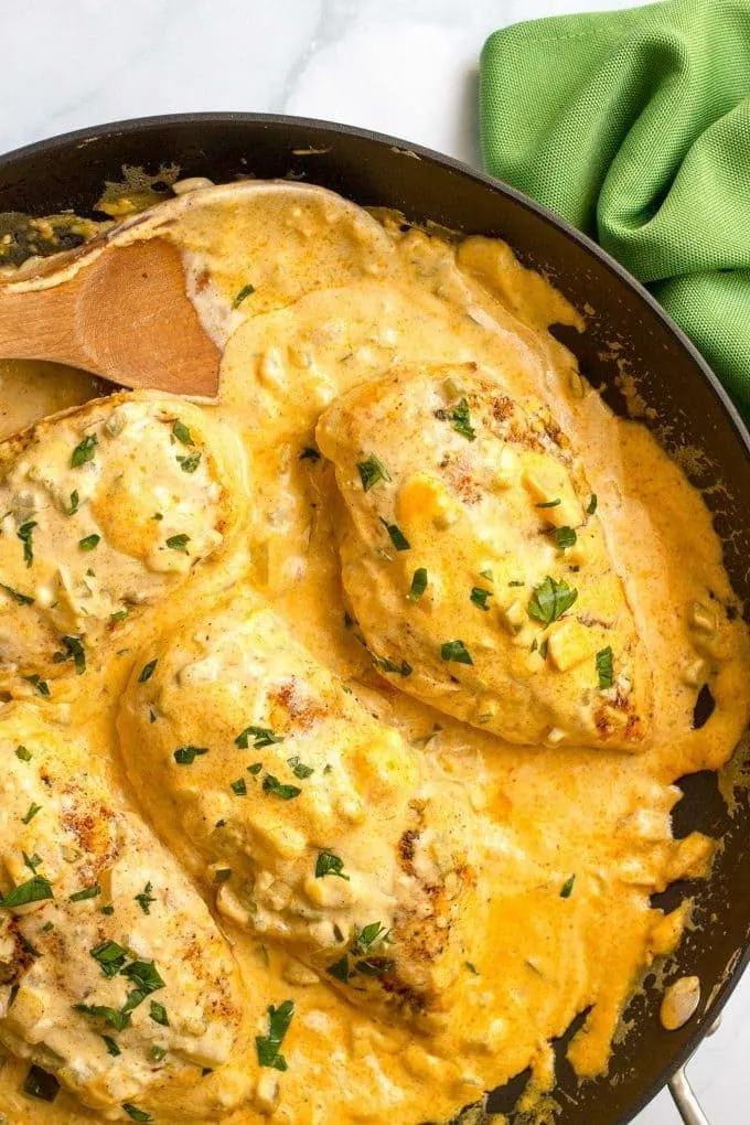 Chicken Breasts with Jalapeno Cheese Sauce