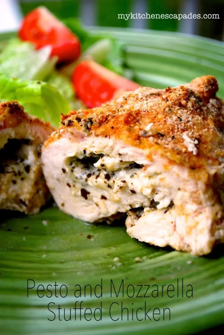 Pesto and Mozzarella Stuffed Chicken Breasts