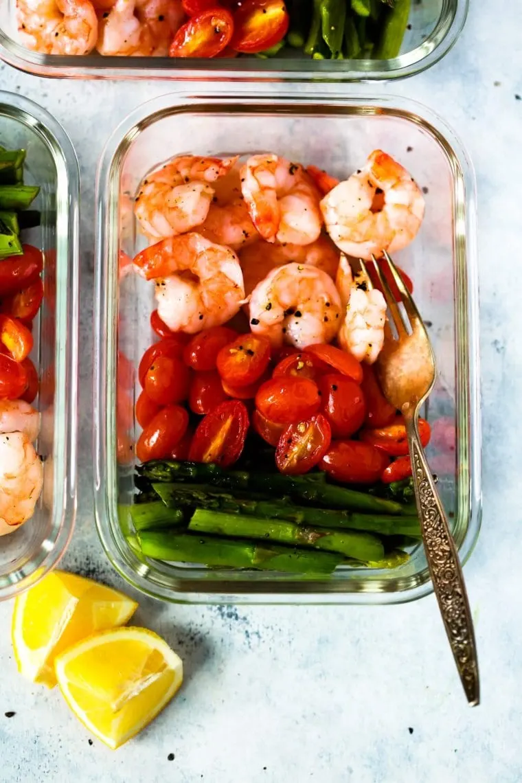 Shrimp with Cherry Tomatoes and Asparagus
