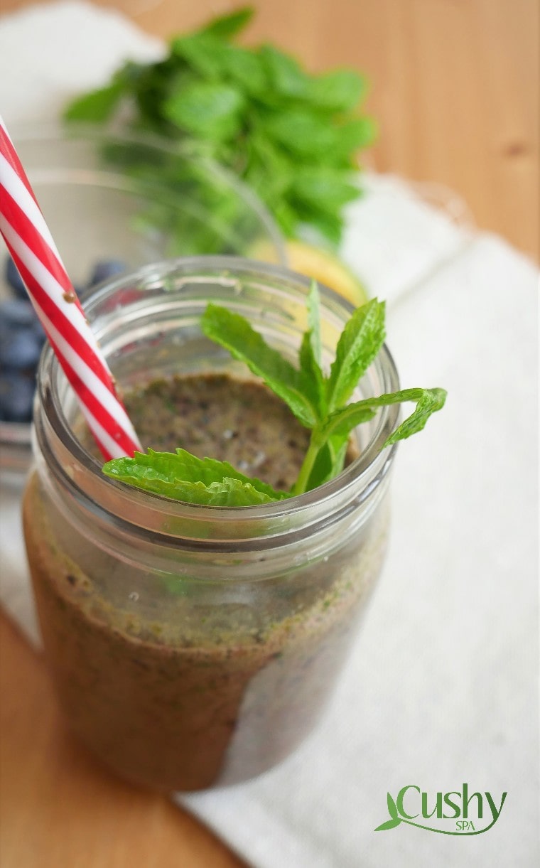 Avocado, Mint and Blueberry Smoothie