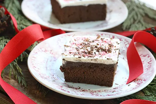 Peppermint Mocha Poke Cake