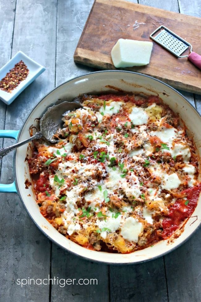 Three Cheese Spaghetti Squash Lasagna Casserole