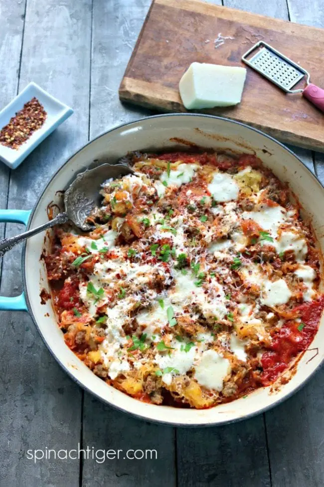 Three Cheese Spaghetti Squash Lasagna Casserole