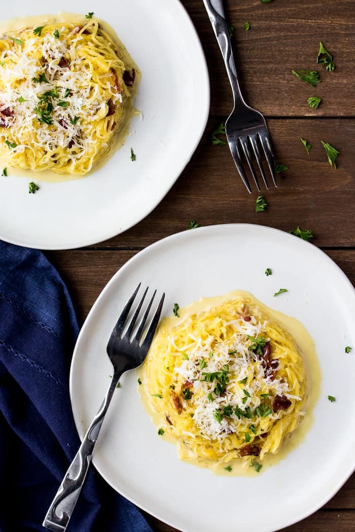 Low Carb Spaghetti Squash Carbonara