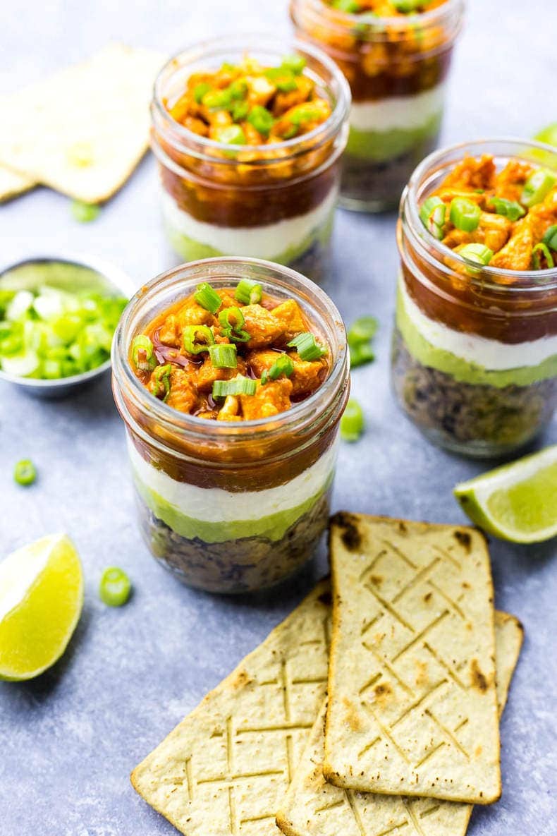 Buffalo Chicken Salsa Dip Jars