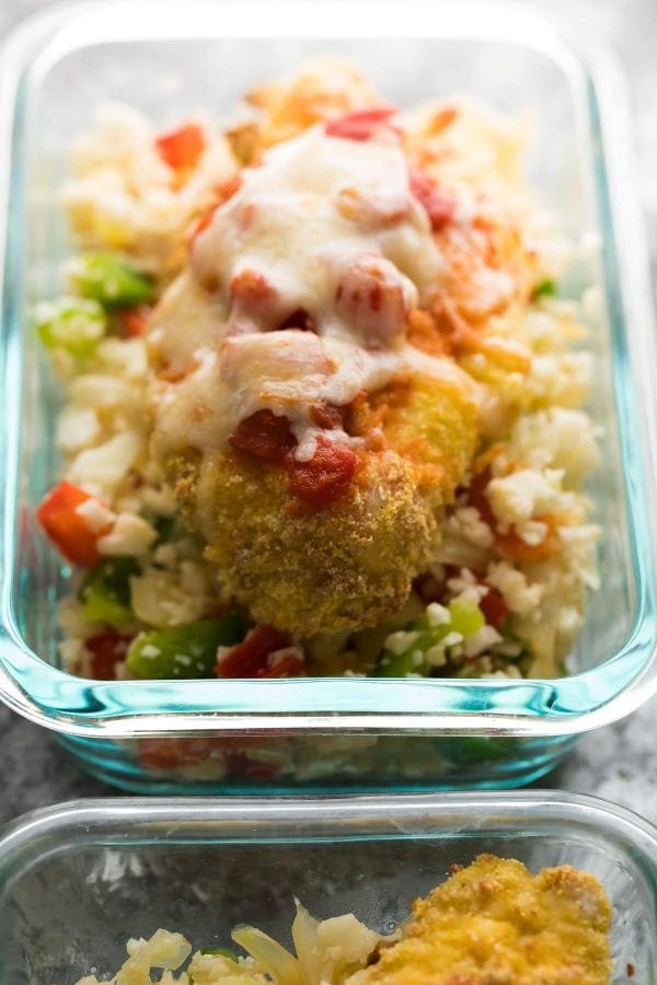 Mexican Chicken Parm Meal Prep Bowls