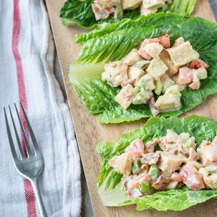 BLT Avocado Chicken Salad Wraps