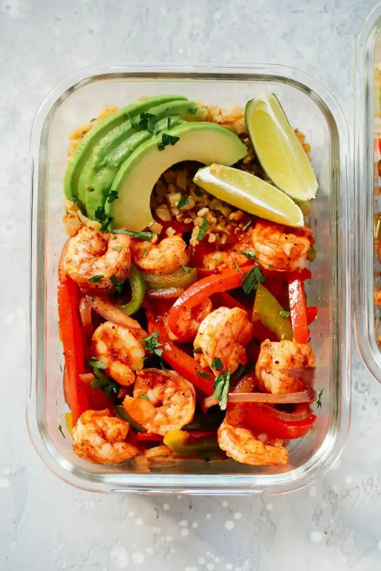  Low-Carb Shrimp Fajita Meal-Prep Bowls