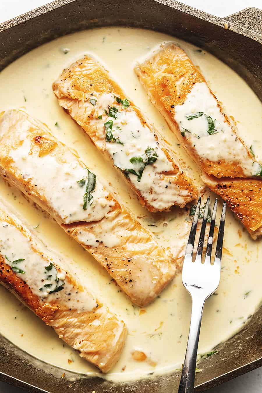 Keto Creamy Lemon Garlic Salmon