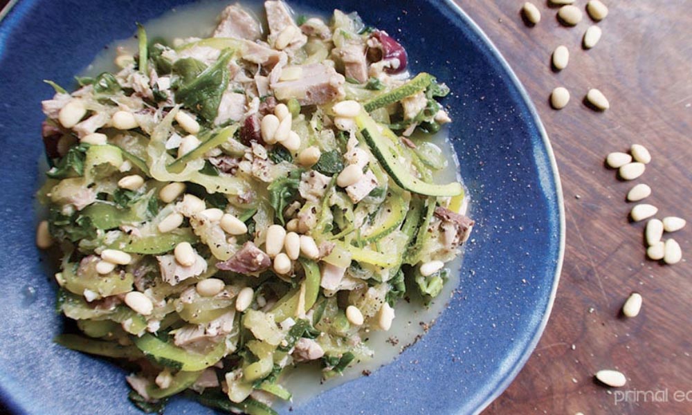 Tuna Zoodles with Lemon, Dill and Pine Nuts