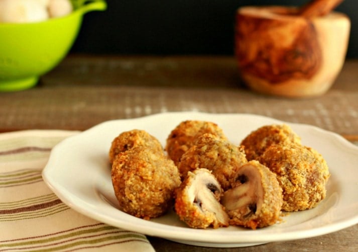 Crispy Oven Fried Garlic Mushrooms