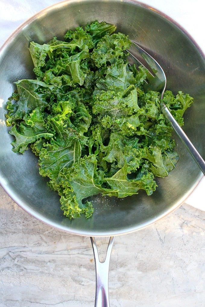 braised kale with apple cider vinegar