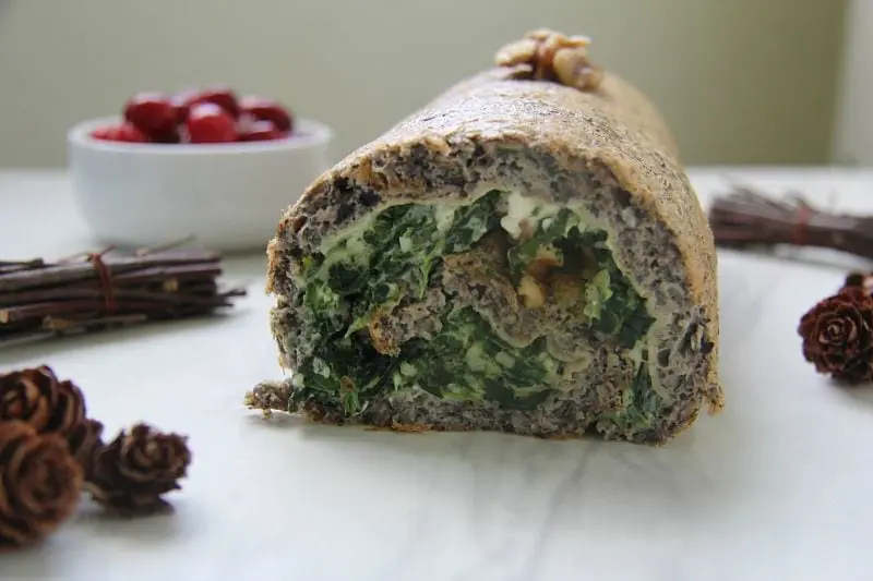 Mushroom and Spinach Roulade