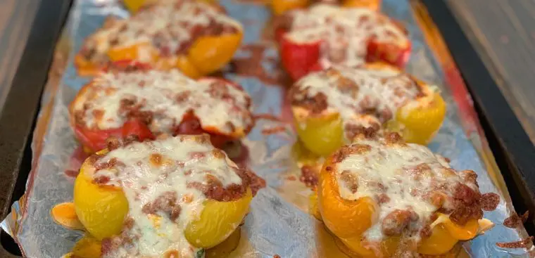 Keto Stuffed Lasagna Bell Pepper Boats