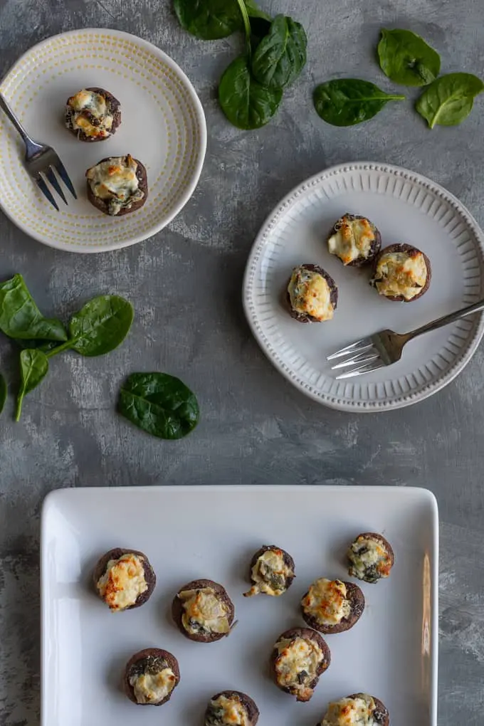 Spinach Stuffed Mushrooms with Artichokes