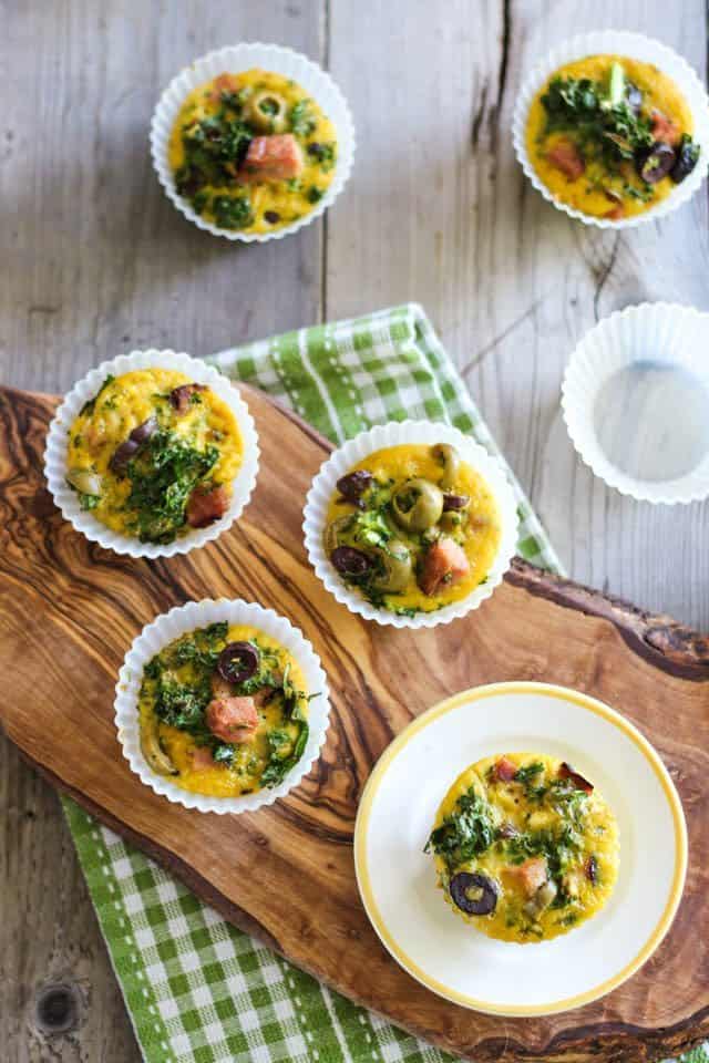 Ham and Kale  Frittata Cups