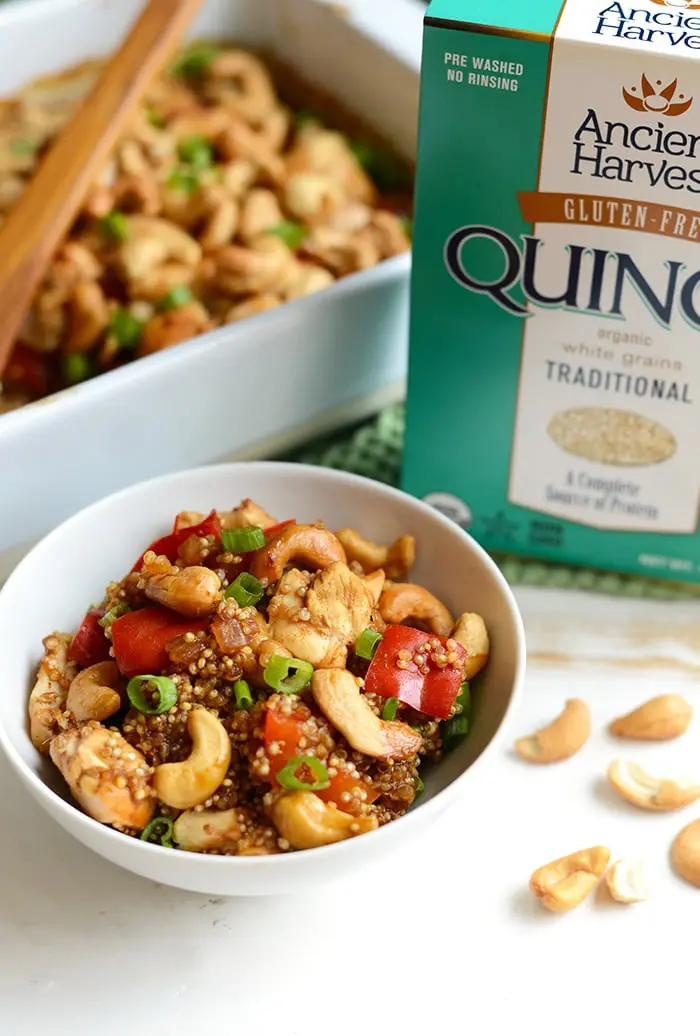 Cashew Chicken Quinoa Bake