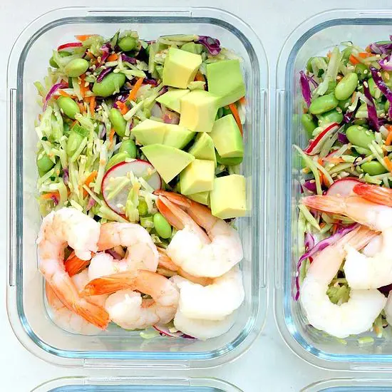  Spicy Slaw Bowls With Shrimp Edamame