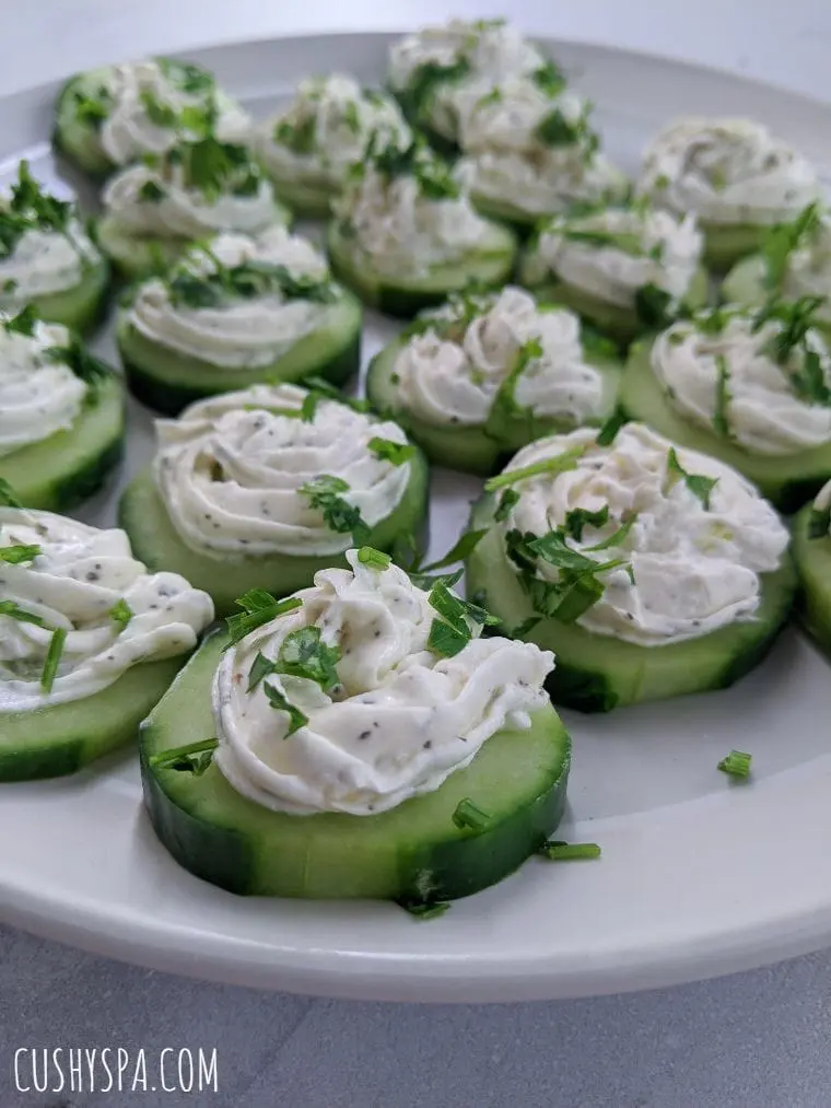 garlic cucumber cheese snack