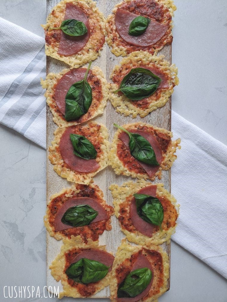 a board full of pizza snacks