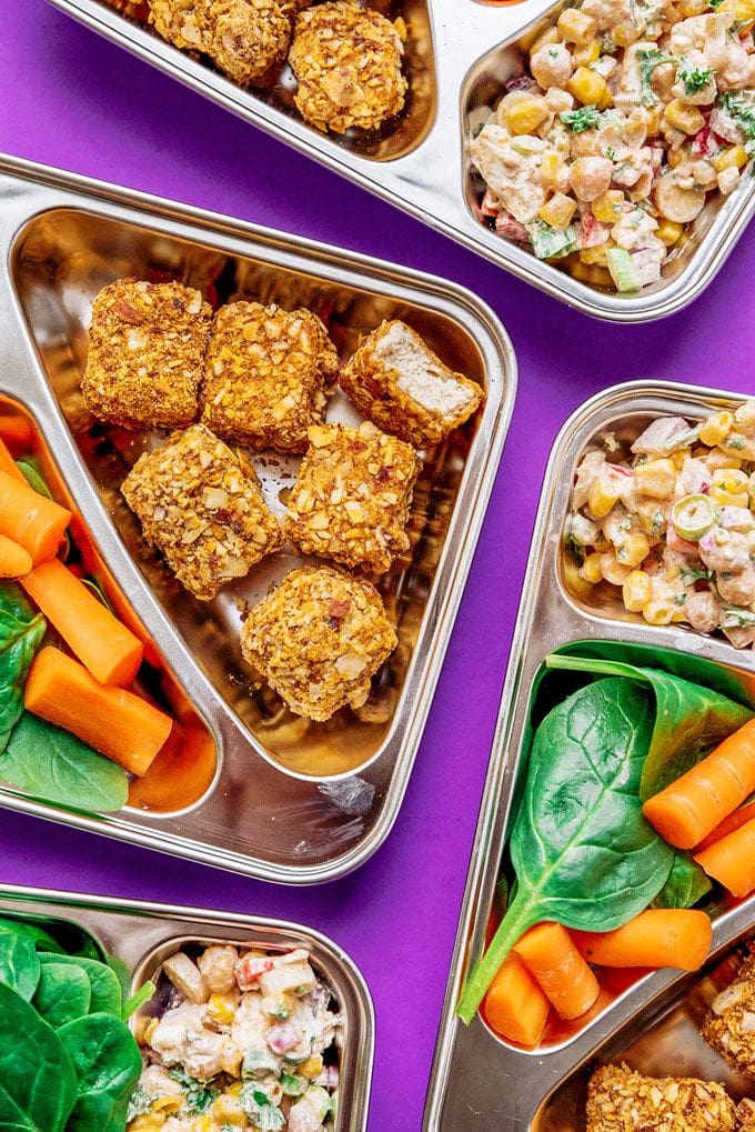 Tofu Nugget Chickpea Salad Meal Prep