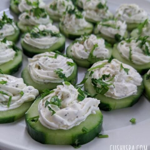 cucumber appetizers with garlic cheese keto