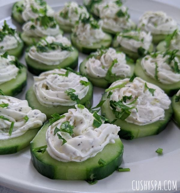 cucumber appetizers with garlic cheese keto