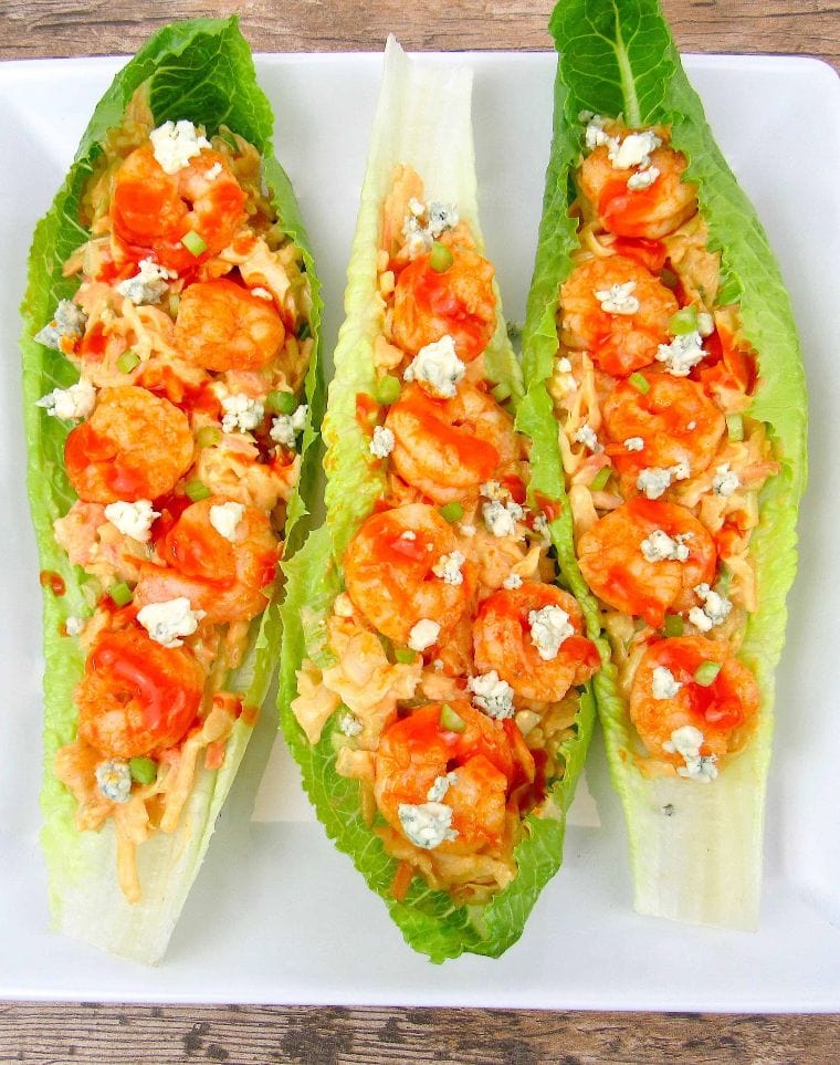 Buffalo Shrimp Lettuce Wraps