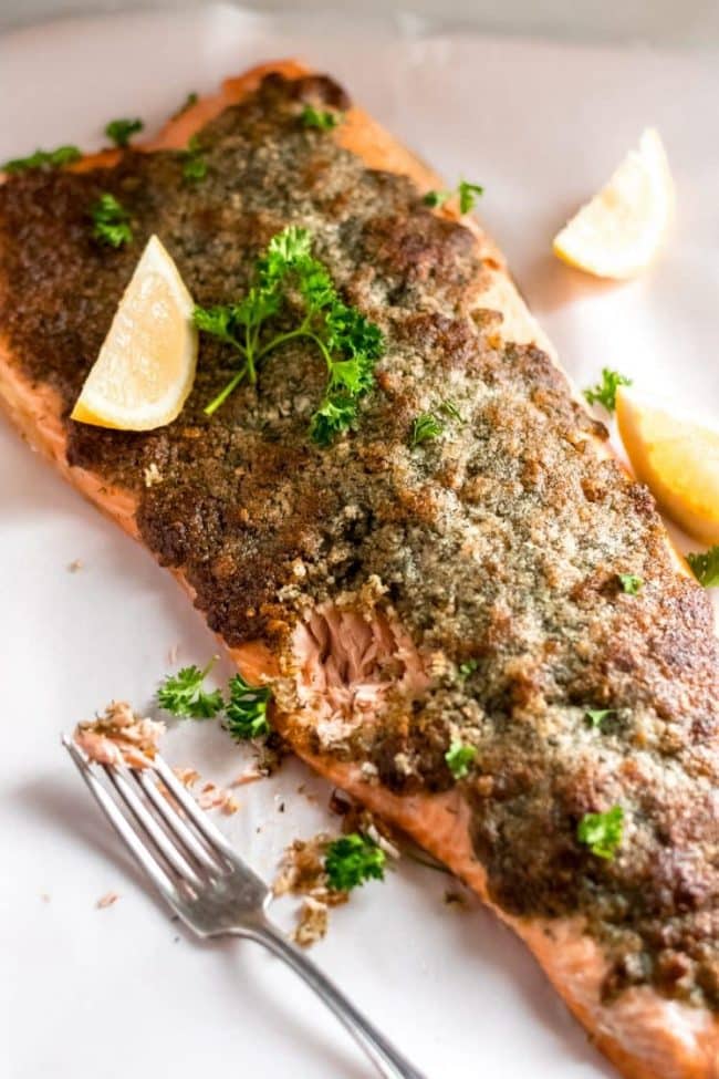 Crispy Parmesan Dill Salmon