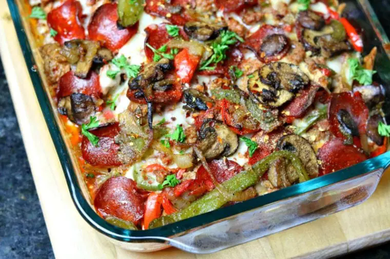 Keto Crustless Pizza Casserole