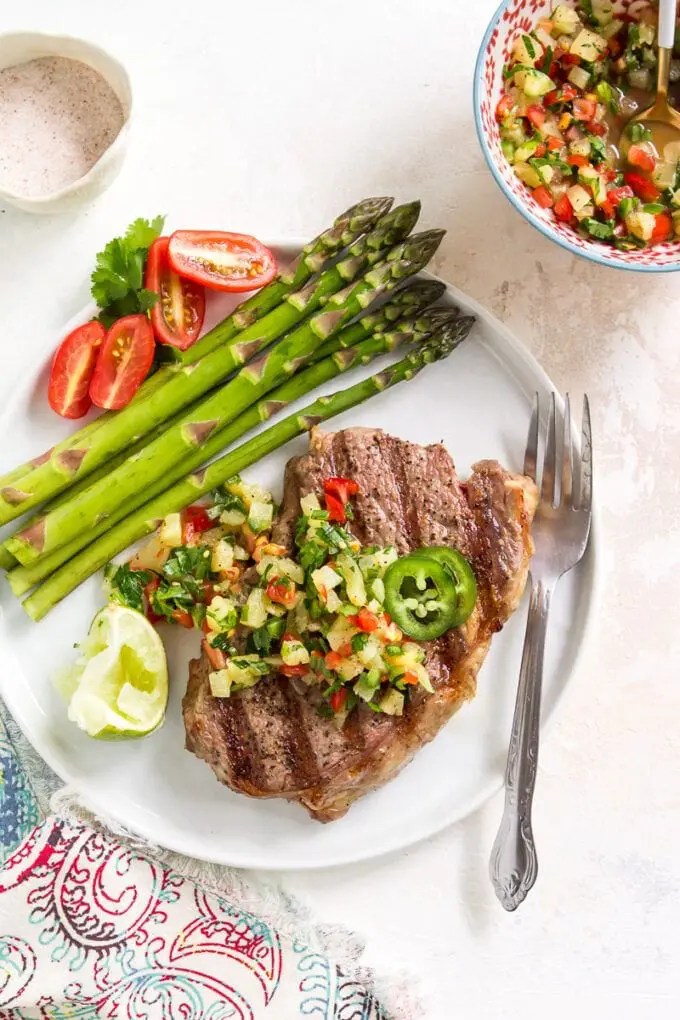 Grilled Strip Steak With Pineapple Jalapeno Salsa