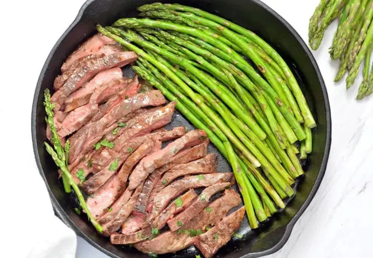 Steak With Garlic Butter Asparagus