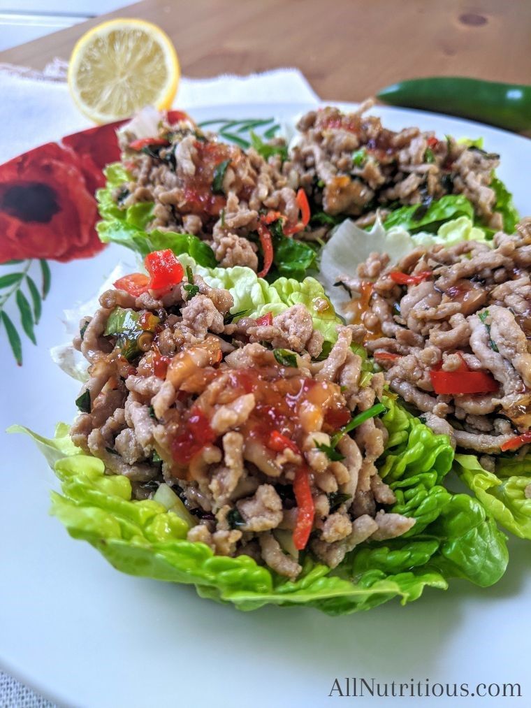 Ketogenic Sweet Chilli Pork Lettuce Wraps