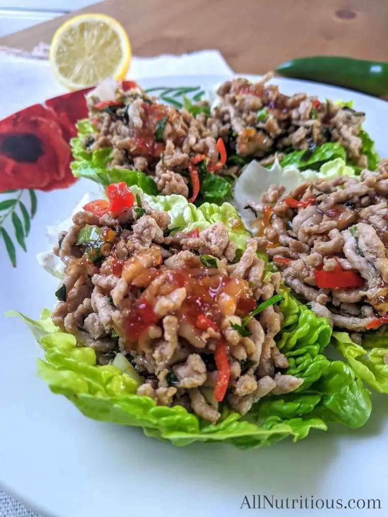 Ketogenic Sweet Chilli Pork Lettuce Wraps