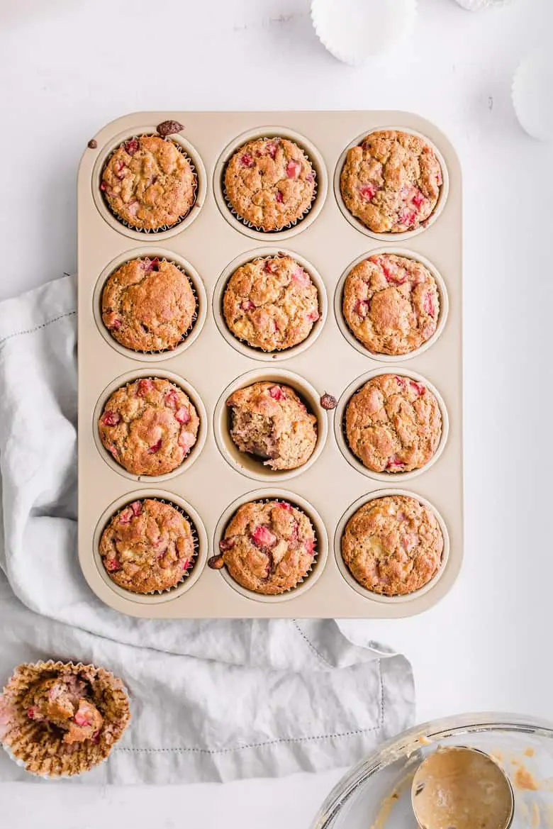 Strawberry Banana Chickpea Muffins