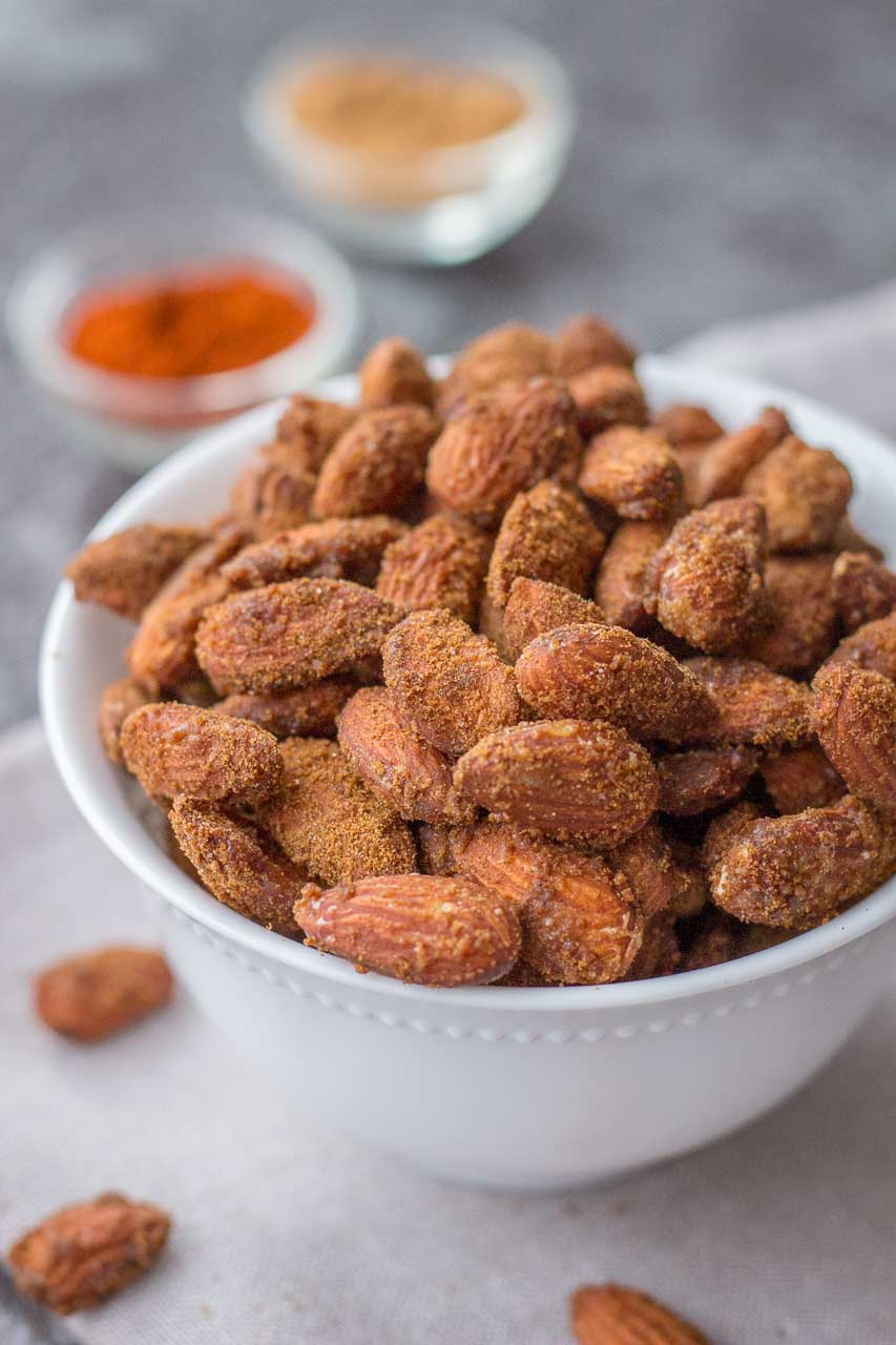 Spicy Cinnamon Roasted Almonds