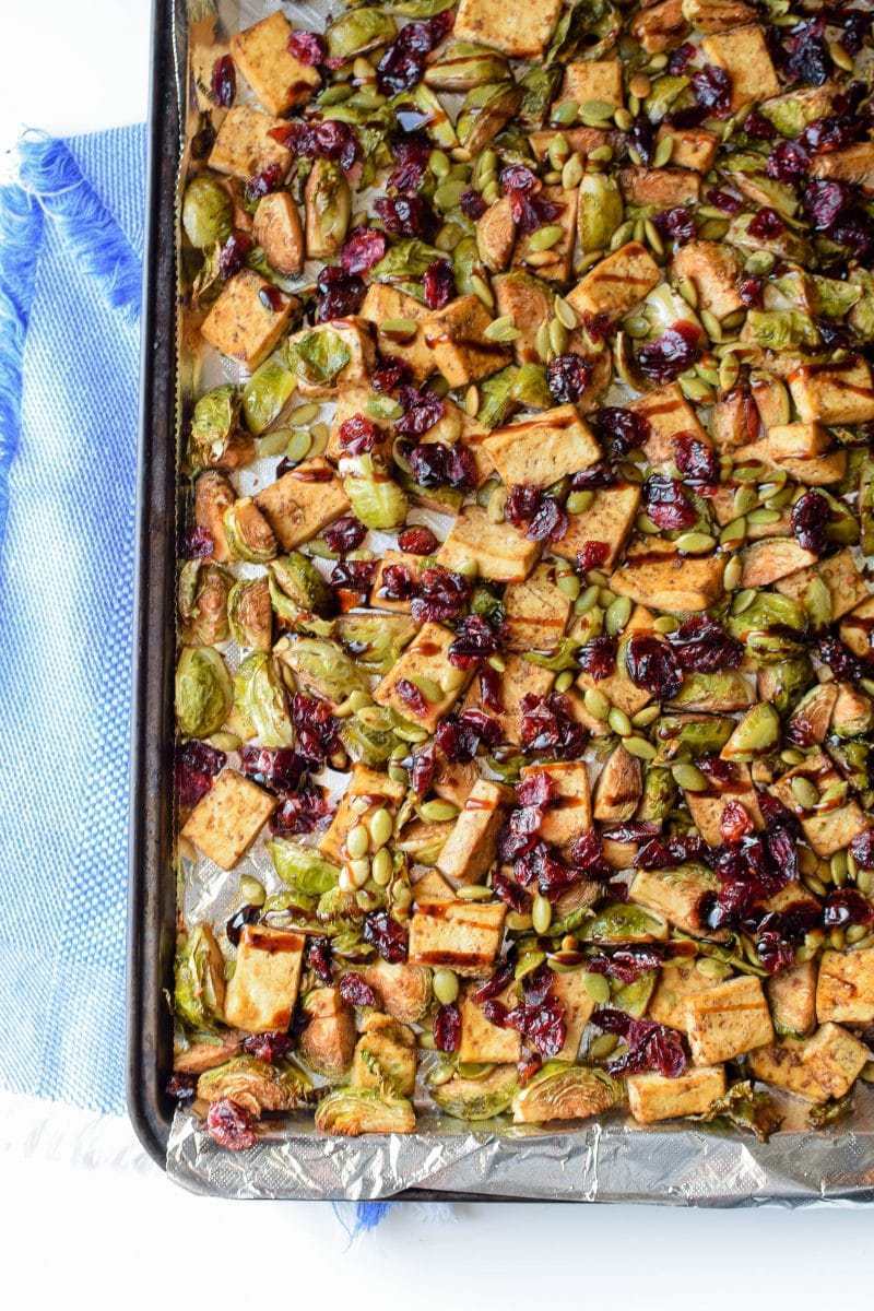 Garlic Tofu With Brussels Sprouts