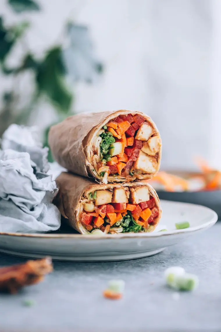 Ginger Peanut Tofu Wraps