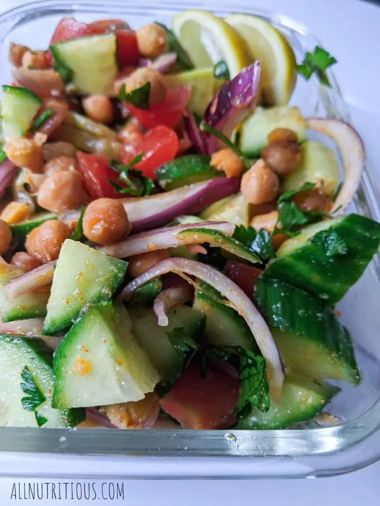 Chickpea Salad With Cucumbers
