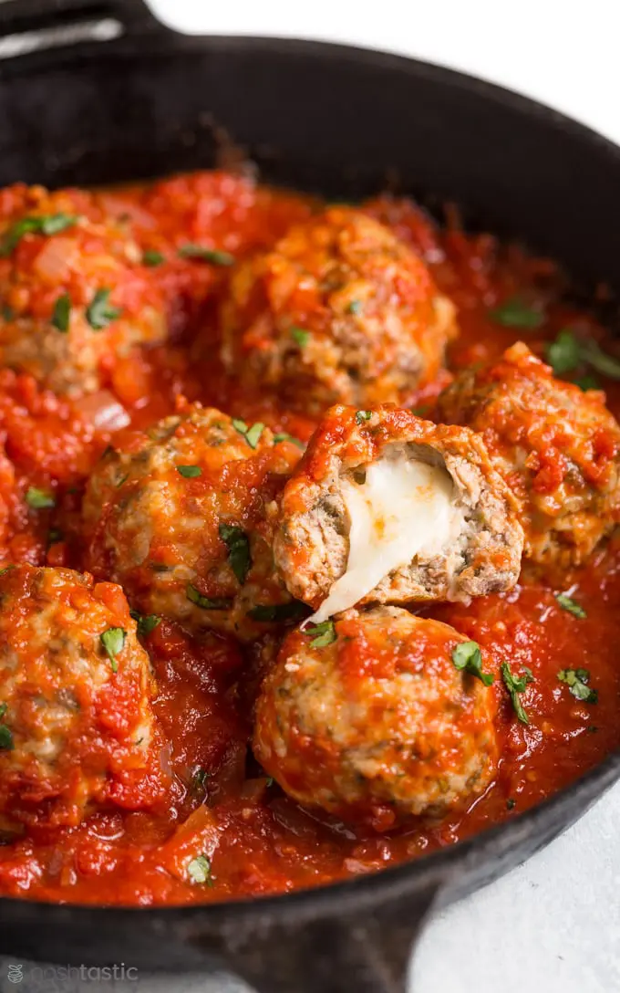 Mozzarella Stuffed Meatballs