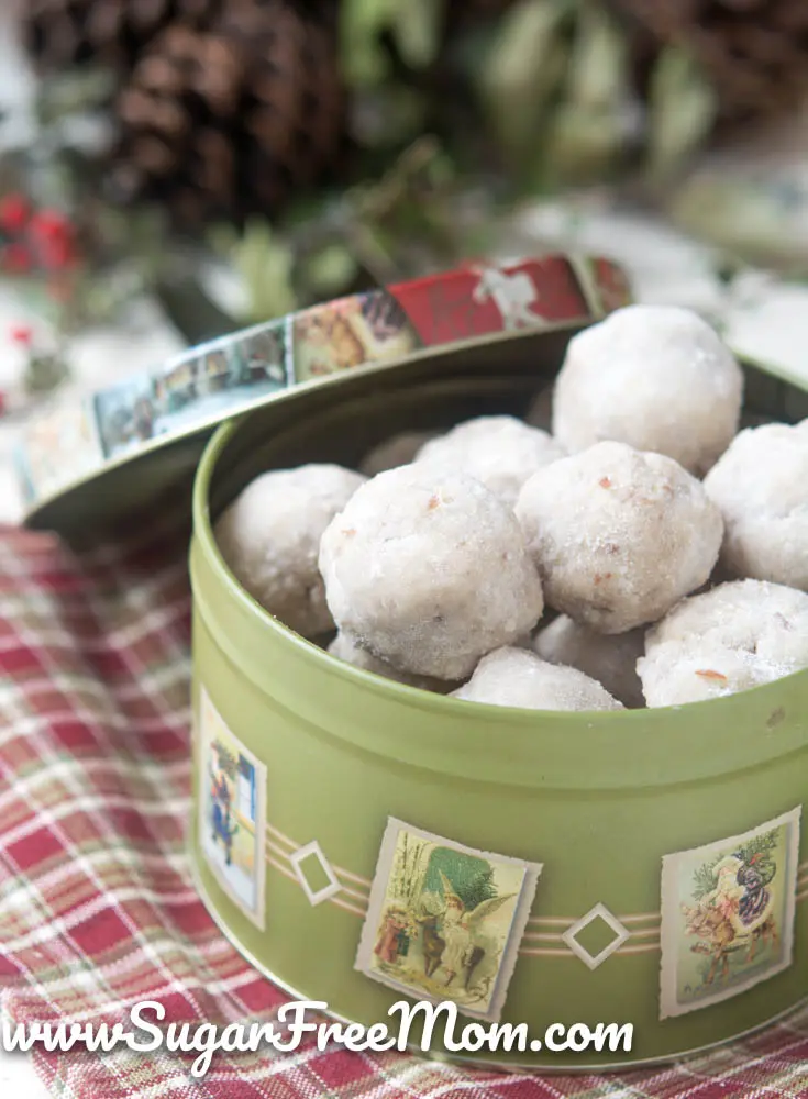 Paleo Pecan Snowball Cookies