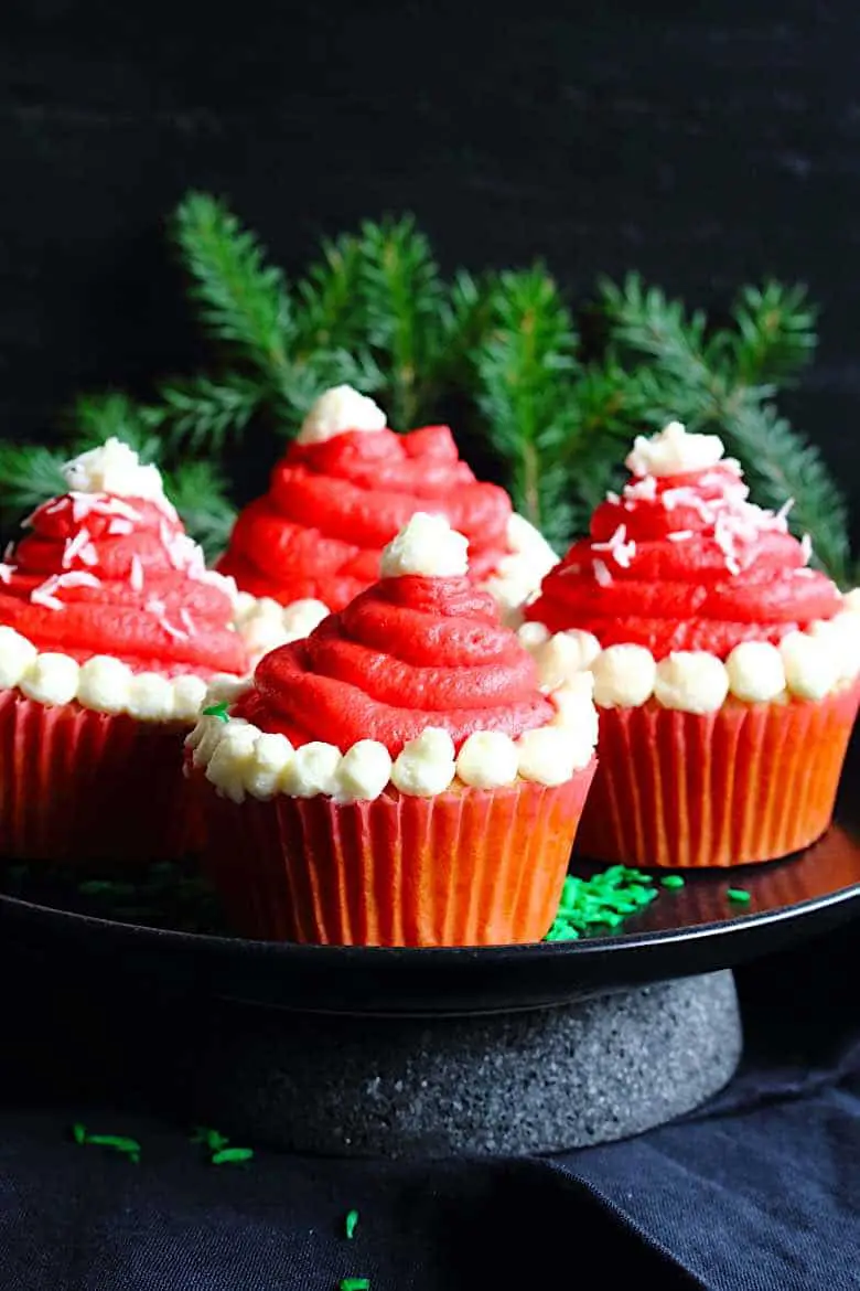 Santa Hats Cupcakes