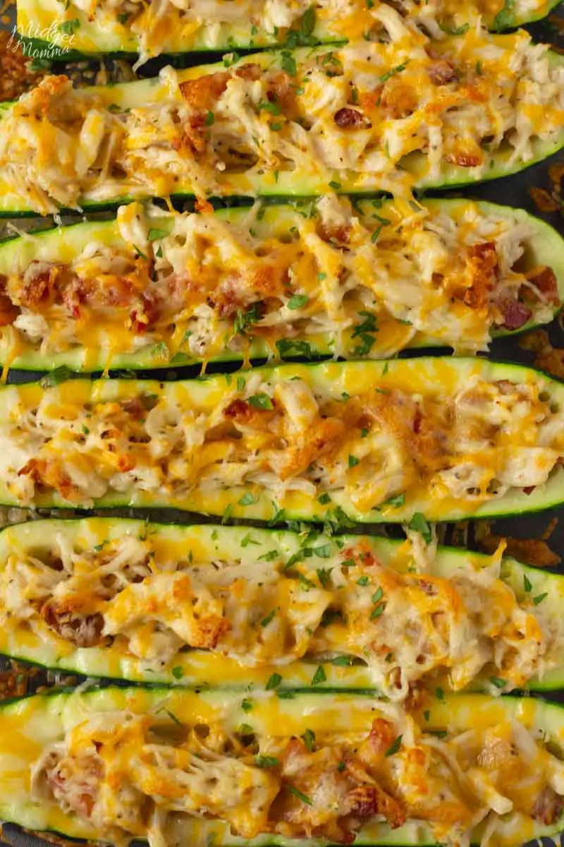 Chicken Bacon Ranch Zucchini Boats