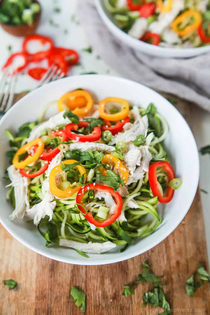 Thai Chicken Zucchini Noodle Salad